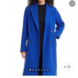 BCBGMaxAzria Electric Blue  Coat with Notched Lapels